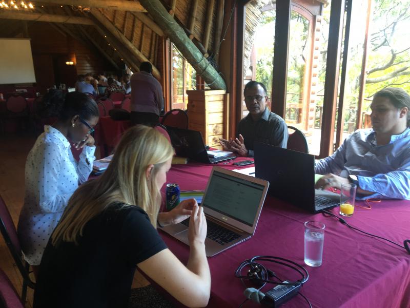 Seychelles team discussing their ideas