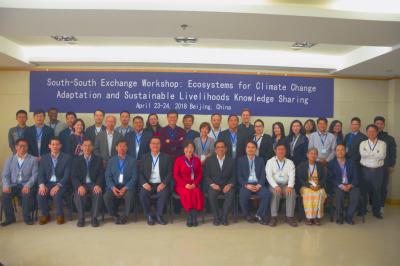 Group photo of South-South Exchange Workshop: Ecosystems for Climate Change Adaptation and Sustainable Livelihoods Knowledge Sharing